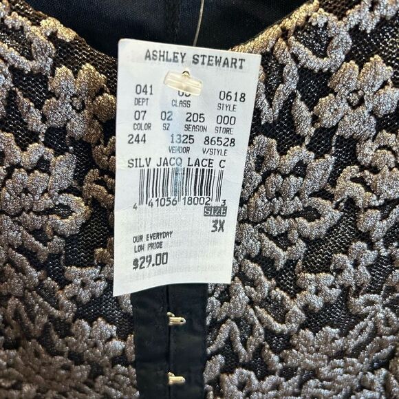 Ashley Stewart 2XL NWT Black and Silver Corset Tank - Picture 3 of 5